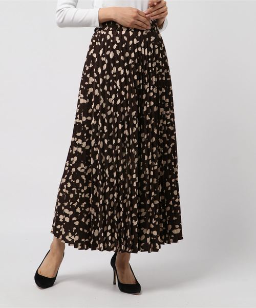 archives（アルシーヴ）の「レオパードプリーツロングスカート（スカート・レディース・オフホワイト/ブラック/モカ・MEDIUM）」の7枚目の写真