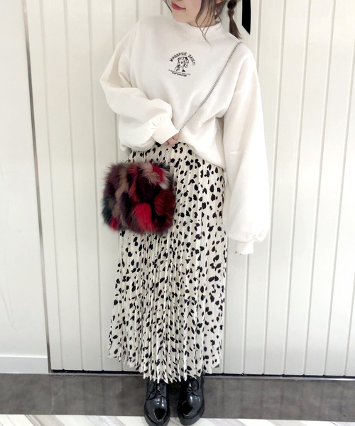 archives（アルシーヴ）の「レオパードプリーツロングスカート（スカート・レディース・オフホワイト/ブラック/モカ・MEDIUM）」の10枚目の写真