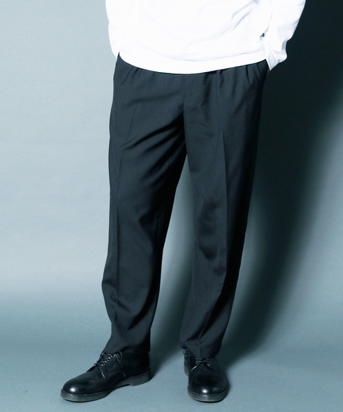 Magine(マージン)の「T/W TROPICAL 2TUCK WIDE CROPPED PANTS:トロピカル2タック ワイドクロップドパンツ(スラックス・メンズ・ブラック/ネイビー/グレー・44/46/48)」の4枚目の写真