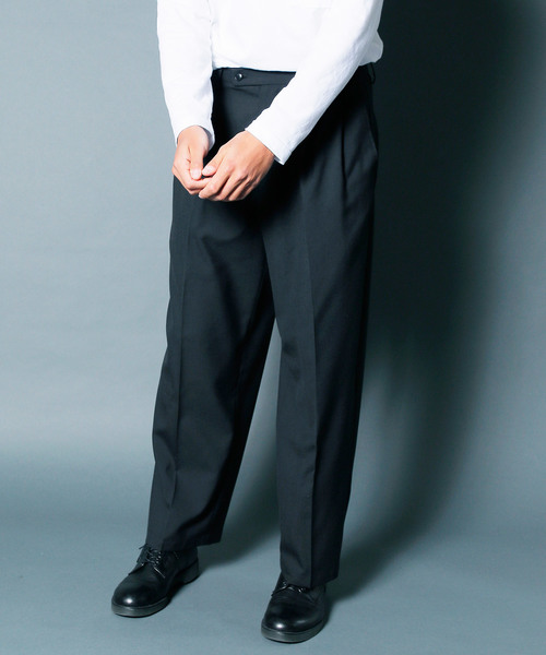 Magine(マージン)の「T/W TROPICAL 2TUCK WIDE CROPPED PANTS:トロピカル2タック ワイドクロップドパンツ(スラックス・メンズ・ブラック/ネイビー/グレー・44/46/48)」の5枚目の写真