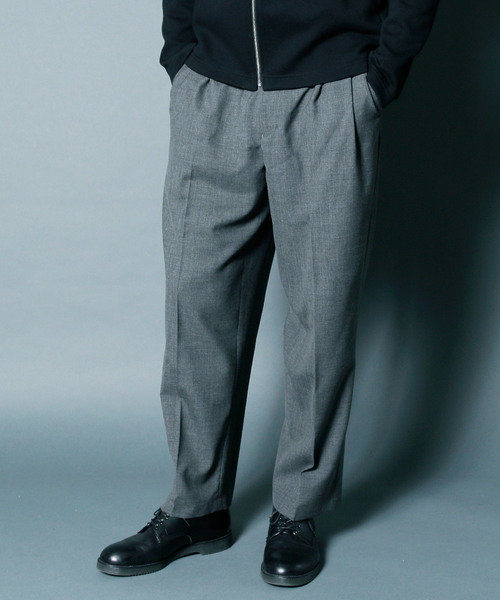 Magine(マージン)の「T/W TROPICAL 2TUCK WIDE CROPPED PANTS:トロピカル2タック ワイドクロップドパンツ(スラックス・メンズ・ブラック/ネイビー/グレー・44/46/48)」の6枚目の写真
