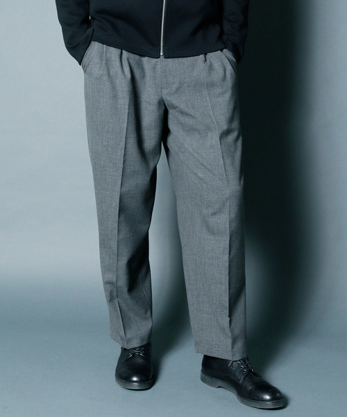 Magine(マージン)の「T/W TROPICAL 2TUCK WIDE CROPPED PANTS:トロピカル2タック ワイドクロップドパンツ(スラックス・メンズ・ブラック/ネイビー/グレー・44/46/48)」の7枚目の写真
