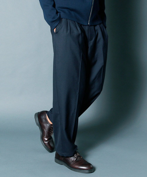 Magine(マージン)の「T/W TROPICAL 2TUCK WIDE CROPPED PANTS:トロピカル2タック ワイドクロップドパンツ(スラックス・メンズ・ブラック/ネイビー/グレー・44/46/48)」の8枚目の写真