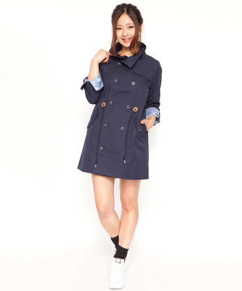 X-girl(エックスガール)の「TRENCH COAT(トレンチコート・レディース・ベージュ/オレンジ/ネイビー・1/2)」の11枚目の写真