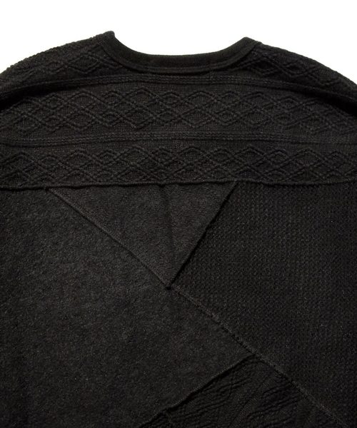 roar（ロアー）の「PATCHWORK KNIT（Tシャツ/カットソー・メンズ・ブラック・2/3）」の2枚目の写真