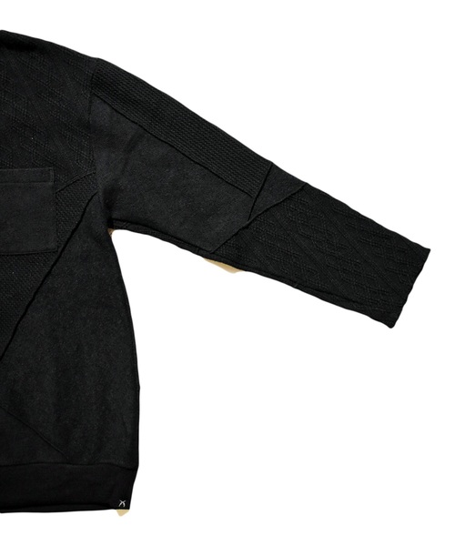 roar（ロアー）の「PATCHWORK KNIT（Tシャツ/カットソー・メンズ・ブラック・2/3）」の4枚目の写真