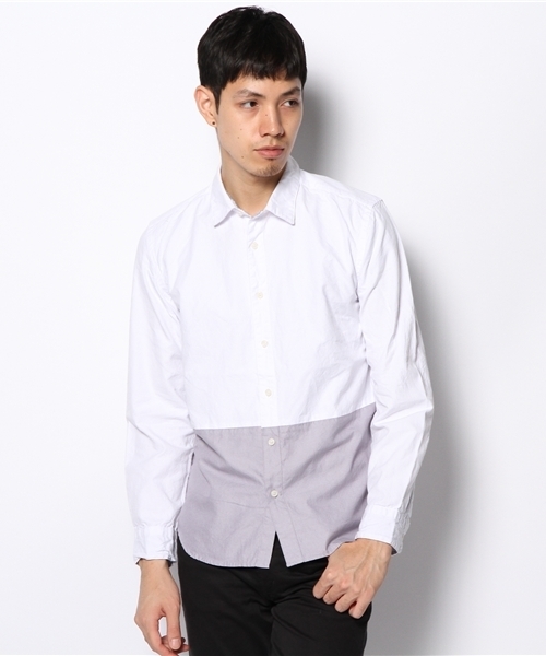 CIAOPANIC（チャオパニック）の「【Ciaopanic】オックスバイカラーシャツL/S（シャツ/ブラウス・メンズ・ホワイト/ネイビー・MEDIUM/LARGE）」の2枚目の写真