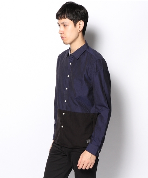 CIAOPANIC（チャオパニック）の「【Ciaopanic】オックスバイカラーシャツL/S（シャツ/ブラウス・メンズ・ホワイト/ネイビー・MEDIUM/LARGE）」の3枚目の写真