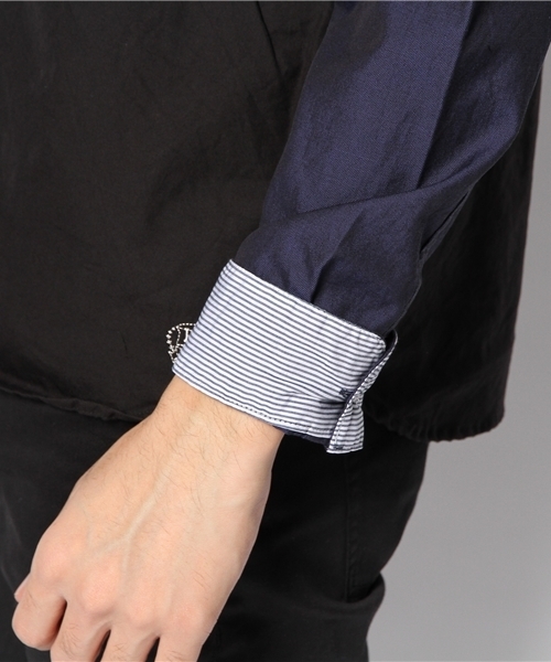 CIAOPANIC（チャオパニック）の「【Ciaopanic】オックスバイカラーシャツL/S（シャツ/ブラウス・メンズ・ホワイト/ネイビー・MEDIUM/LARGE）」の10枚目の写真