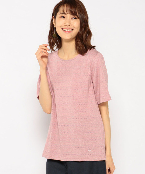 DECOY SINCE 1981(デコイシンスイチキュウハチイチ)の「【オーガニックコットンシリーズ】カラフルドットボーダーTシャツ(Tシャツ/カットソー・レディース・グレー/ピンク/アイボリー・LL/M size/L size)」の1枚目の写真