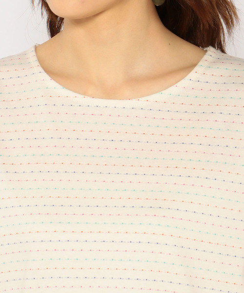 DECOY SINCE 1981(デコイシンスイチキュウハチイチ)の「【オーガニックコットンシリーズ】カラフルドットボーダーTシャツ(Tシャツ/カットソー・レディース・グレー/ピンク/アイボリー・LL/M size/L size)」の10枚目の写真