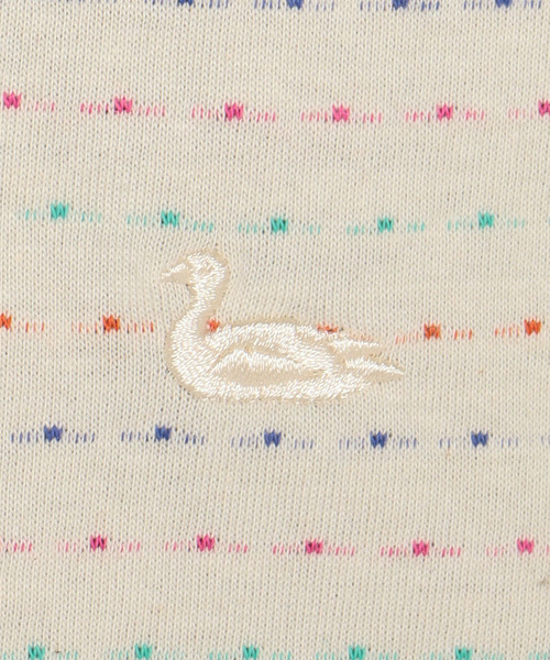 DECOY SINCE 1981(デコイシンスイチキュウハチイチ)の「【オーガニックコットンシリーズ】カラフルドットボーダーTシャツ(Tシャツ/カットソー・レディース・グレー/ピンク/アイボリー・LL/M size/L size)」の5枚目の写真