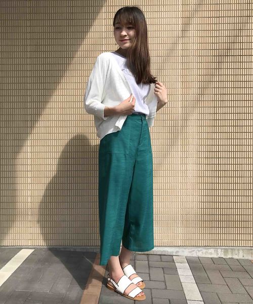 Petit Honfleur（プチオンフルール）の「ワイドパンツ（その他パンツ・レディース・ネイビー/グリーン・70/61/64/67）」の5枚目の写真