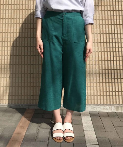 Petit Honfleur（プチオンフルール）の「ワイドパンツ（その他パンツ・レディース・ネイビー/グリーン・70/61/64/67）」の6枚目の写真
