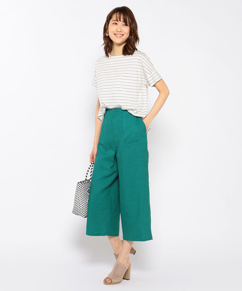 Petit Honfleur（プチオンフルール）の「ワイドパンツ（その他パンツ・レディース・ネイビー/グリーン・70/61/64/67）」の13枚目の写真