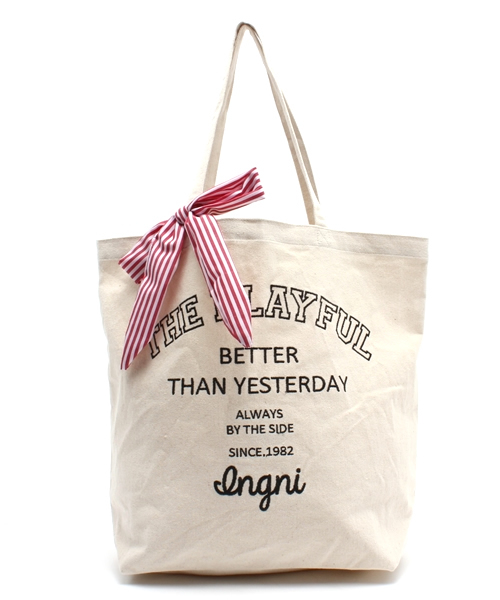 INGNI（イング）の「リボン付トート/バッグ（トートバッグ・レディース・オフホワイト/ホワイト系その他/ネイビー/その他・ONE SIZE）」の14枚目の写真