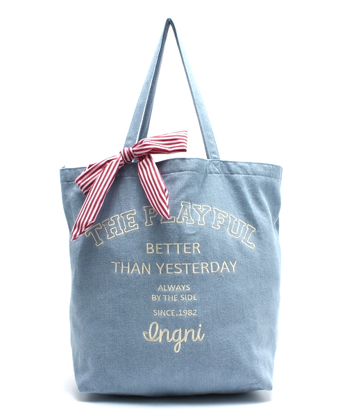 INGNI（イング）の「リボン付トート/バッグ（トートバッグ・レディース・オフホワイト/ホワイト系その他/ネイビー/その他・ONE SIZE）」の16枚目の写真