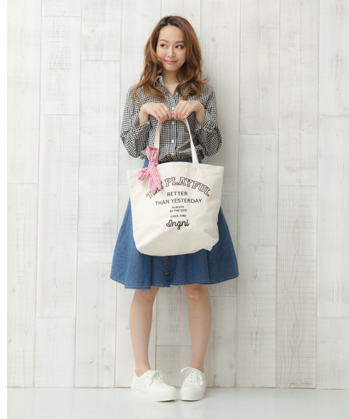 INGNI（イング）の「リボン付トート/バッグ（トートバッグ・レディース・オフホワイト/ホワイト系その他/ネイビー/その他・ONE SIZE）」の18枚目の写真