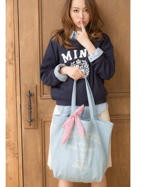 INGNI（イング）の「リボン付トート/バッグ（トートバッグ・レディース・オフホワイト/ホワイト系その他/ネイビー/その他・ONE SIZE）」の19枚目の写真