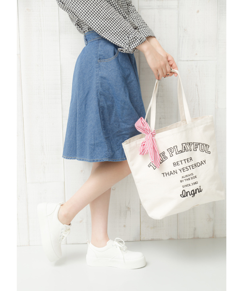 INGNI（イング）の「リボン付トート/バッグ（トートバッグ・レディース・オフホワイト/ホワイト系その他/ネイビー/その他・ONE SIZE）」の12枚目の写真