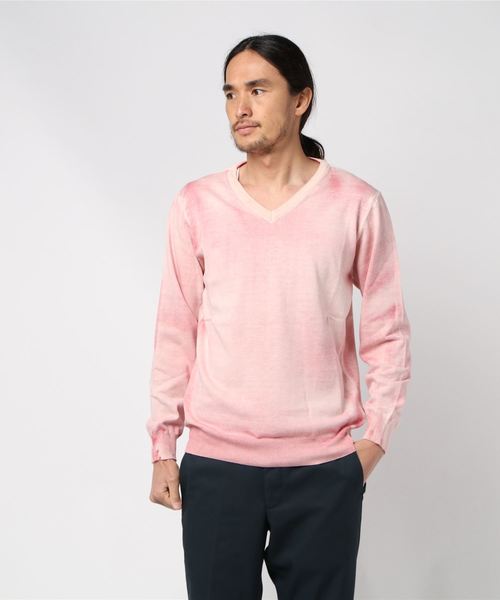 291295＝HOMME（ニーキューイチニーキューゴーオム）の「【ARETEX】×【291295=HOMME】 12GG 綿ニット スプレーDye（ニット/セーター・メンズ・ブルー系その他/マルチ/ピンク系その他/グレー系その他・2/3/4）」の4枚目の写真