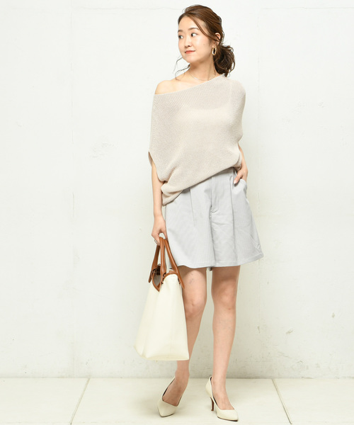 DouDou（ドゥドゥ）の「ハイウエストタックショートパンツ（その他パンツ・レディース・グレー/オレンジ・38/36）」の22枚目の写真