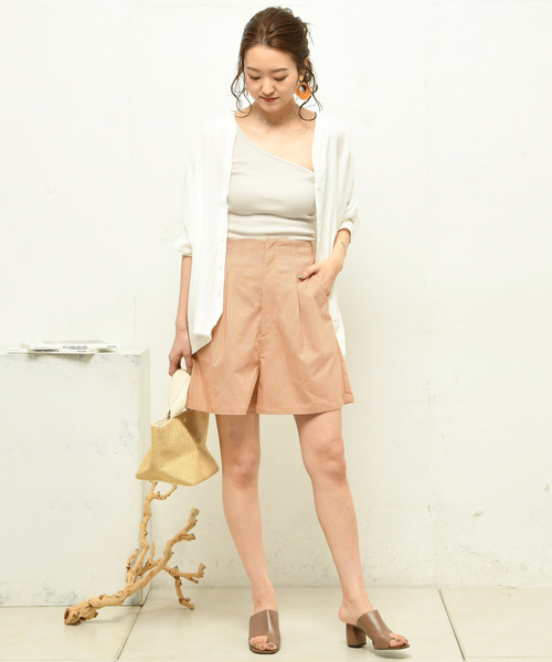 DouDou（ドゥドゥ）の「ハイウエストタックショートパンツ（その他パンツ・レディース・グレー/オレンジ・38/36）」の19枚目の写真