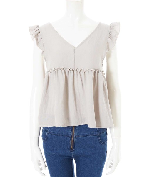 fifth（フィフス）の「バックシャンフリルスリーブブラウス（シャツ/ブラウス・レディース・ブラック/グレー・MEDIUM）」の4枚目の写真