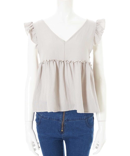 fifth（フィフス）の「バックシャンフリルスリーブブラウス（シャツ/ブラウス・レディース・ブラック/グレー・MEDIUM）」の10枚目の写真