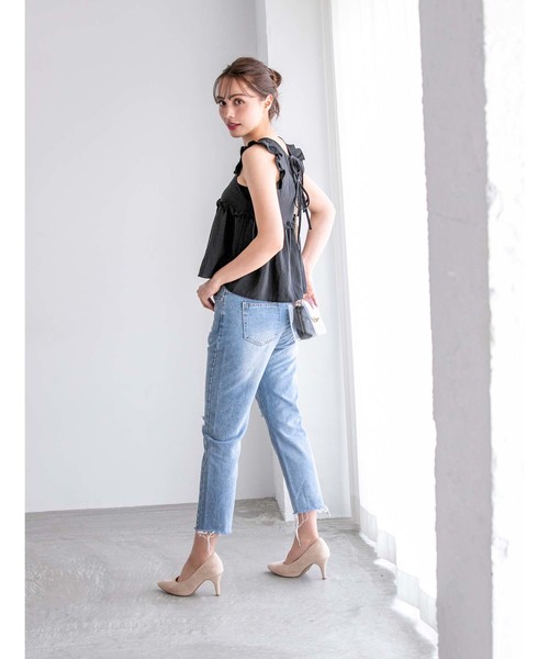 fifth（フィフス）の「バックシャンフリルスリーブブラウス（シャツ/ブラウス・レディース・ブラック/グレー・MEDIUM）」の11枚目の写真