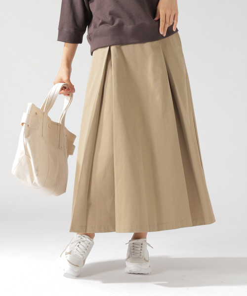 Dickies（ディッキーズ）の「【Dickies(ディッキーズ)】BAYFLOW別注タックマキシスカート（スカート・レディース・ベージュ/カーキ・MEDIUM/SMALL）」の2枚目の写真