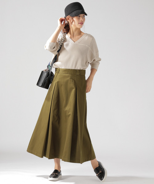 Dickies（ディッキーズ）の「【Dickies(ディッキーズ)】BAYFLOW別注タックマキシスカート（スカート・レディース・ベージュ/カーキ・MEDIUM/SMALL）」の5枚目の写真