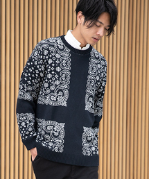 mn2028-バンダナ柄C-Nニット