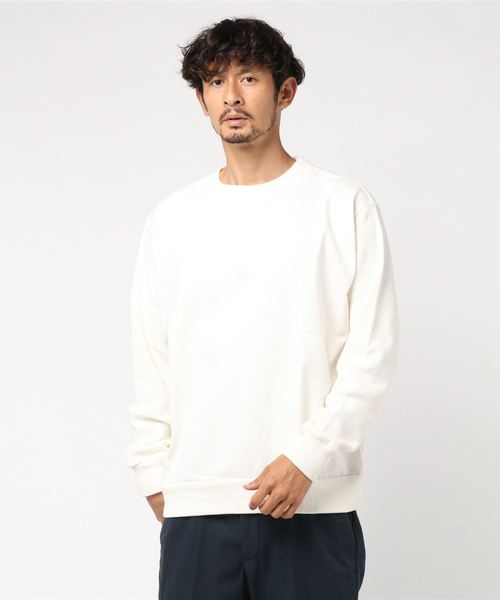 SHIPS(シップス)の「SHIPS+Siora: フリースマシン コンビ クルーネック カットソー(Tシャツ/カットソー・メンズ・オフホワイト/キャメル/ネイビー・SMALL/MEDIUM/LARGE)」の2枚目の写真
