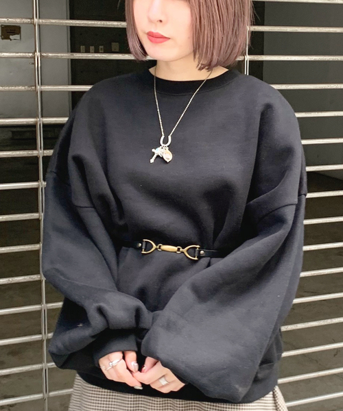 apres jour mignon（アプレジュールミニョン）の「袖ボリュームスウェット【ZOZOTOWN限定アイテム】（スウェット・レディース・ブラック/モカ/スモークピンク/ライトベージュ・フリー）」の19枚目の写真