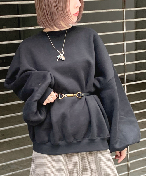 apres jour mignon（アプレジュールミニョン）の「袖ボリュームスウェット【ZOZOTOWN限定アイテム】（スウェット・レディース・ブラック/モカ/スモークピンク/ライトベージュ・フリー）」の9枚目の写真