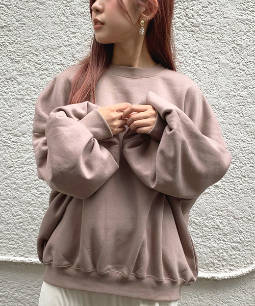 apres jour mignon（アプレジュールミニョン）の「袖ボリュームスウェット【ZOZOTOWN限定アイテム】（スウェット・レディース・ブラック/モカ/スモークピンク/ライトベージュ・フリー）」の10枚目の写真