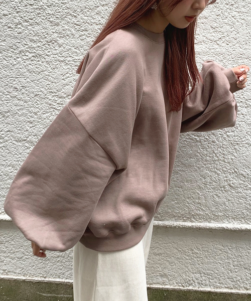 apres jour mignon（アプレジュールミニョン）の「袖ボリュームスウェット【ZOZOTOWN限定アイテム】（スウェット・レディース・ブラック/モカ/スモークピンク/ライトベージュ・フリー）」の20枚目の写真