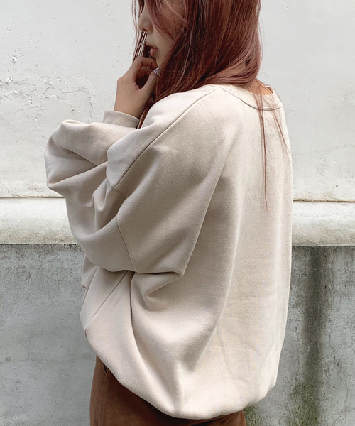 apres jour mignon（アプレジュールミニョン）の「袖ボリュームスウェット【ZOZOTOWN限定アイテム】（スウェット・レディース・ブラック/モカ/スモークピンク/ライトベージュ・フリー）」の7枚目の写真