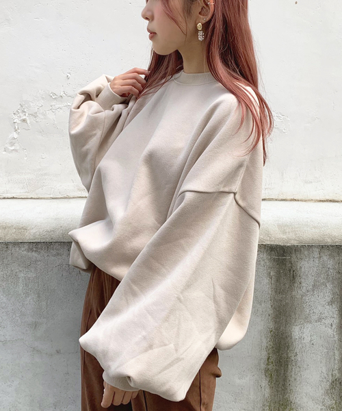 apres jour mignon（アプレジュールミニョン）の「袖ボリュームスウェット【ZOZOTOWN限定アイテム】（スウェット・レディース・ブラック/モカ/スモークピンク/ライトベージュ・フリー）」の14枚目の写真