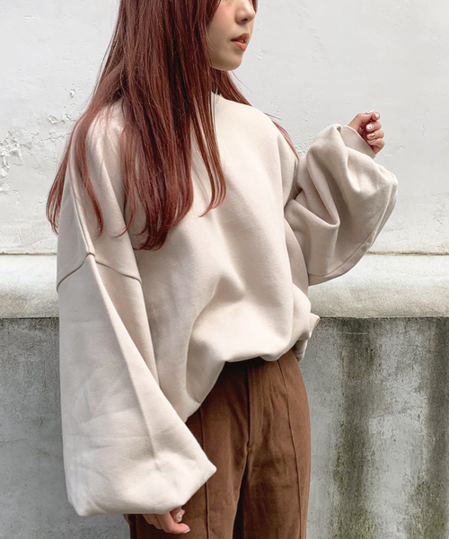 apres jour mignon（アプレジュールミニョン）の「袖ボリュームスウェット【ZOZOTOWN限定アイテム】（スウェット・レディース・ブラック/モカ/スモークピンク/ライトベージュ・フリー）」の11枚目の写真