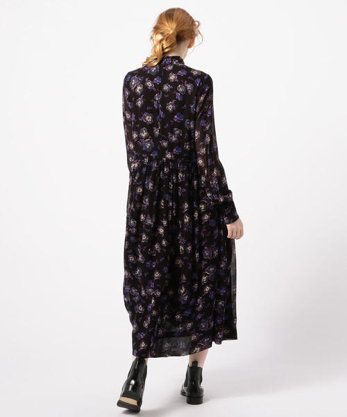 Tomorrowland トゥモローランド のファッション Ganni フラワープリントジョーゼットスタンドネックワンピース ワンピース ワンピース セール