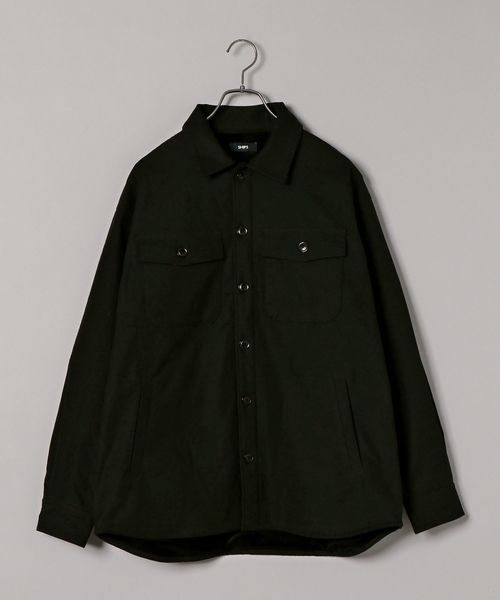 SHIPS（シップス）の「SU: ニットフリース CPO シャツ ジャケット（シャツ/ブラウス・メンズ・ブラック/オリーブ/キャメル・SMALL/MEDIUM/LARGE）」の2枚目の写真