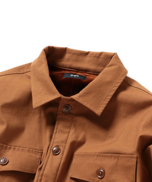 SHIPS（シップス）の「SU: ニットフリース CPO シャツ ジャケット（シャツ/ブラウス・メンズ・ブラック/オリーブ/キャメル・SMALL/MEDIUM/LARGE）」の15枚目の写真