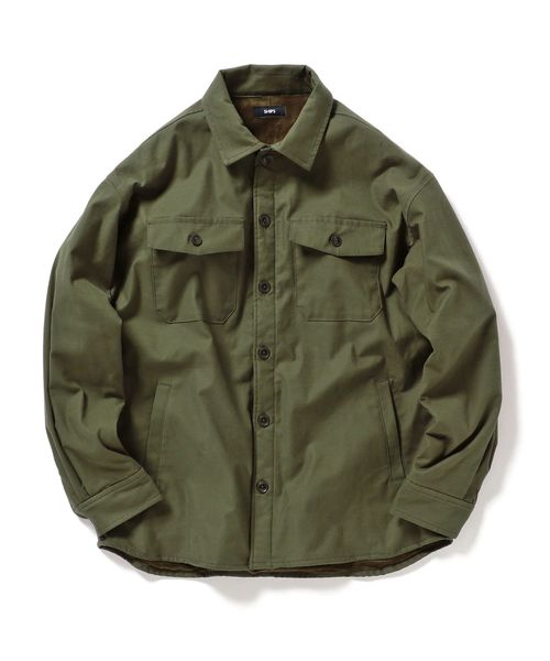 SHIPS（シップス）の「SU: ニットフリース CPO シャツ ジャケット（シャツ/ブラウス・メンズ・ブラック/オリーブ/キャメル・SMALL/MEDIUM/LARGE）」の6枚目の写真