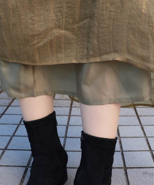 PairPair（ペアペア）の「シアープリーツスカート（スカート・レディース・ベージュ/モカ・FREE）」の6枚目の写真