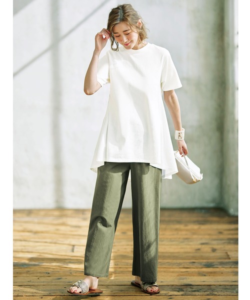 GeeRA(ジーラ)の「バックフレアーチュニック(Tシャツ/カットソー・レディース・カーキ/ホワイト/ブラック/モカ・SMALL/X-LARGE/XX-LARGE/LARGE/MEDIUM)」の6枚目の写真