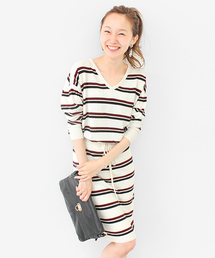 URBAN RESEARCH | UR ボーダーセットアップニットワンピース(ワンピース)