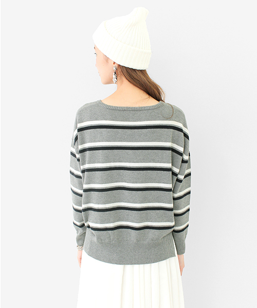 URBAN RESEARCH（アーバンリサーチ）の「UR ボーダーセットアップニットワンピース（ワンピース・レディース・オフホワイト/グレー・FREE）」の16枚目の写真