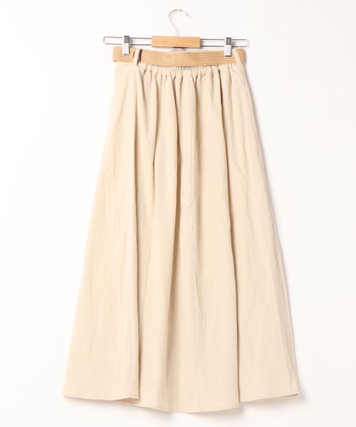 natural couture（ナチュラルクチュール）の「ラフィアベルト付きフレアスカート（スカート・レディース・ライトベージュ/イエロー/ブラウン/ブラック・FREE）」の6枚目の写真